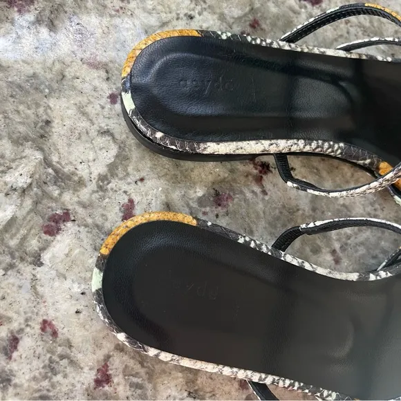 AEYDE Marina Strappy Slide Sandals leather snake print multi glow 37 7