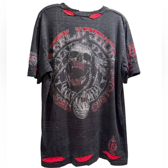 Affliction Men’s Large T-Shirt - Live Fast Distressed Graphic Tee