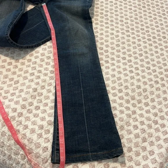 AG Adriano Goldschmied Angel Bootcut Stretch Distressed Jeans Dark Blue Size 27
