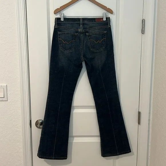 AG Adriano Goldschmied Angel Bootcut Stretch Distressed Jeans Dark Blue Size 27