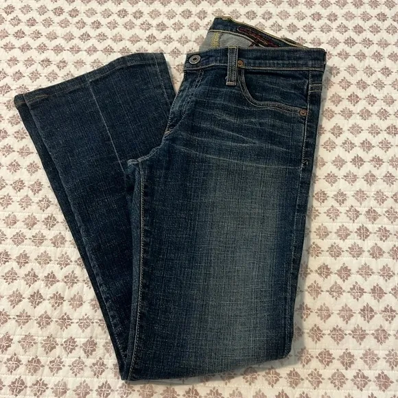 AG Adriano Goldschmied Angel Bootcut Stretch Distressed Jeans Dark Blue Size 27