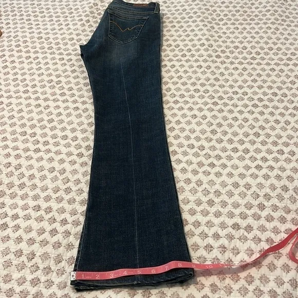 AG Adriano Goldschmied Angel Bootcut Stretch Distressed Jeans Dark Blue Size 27