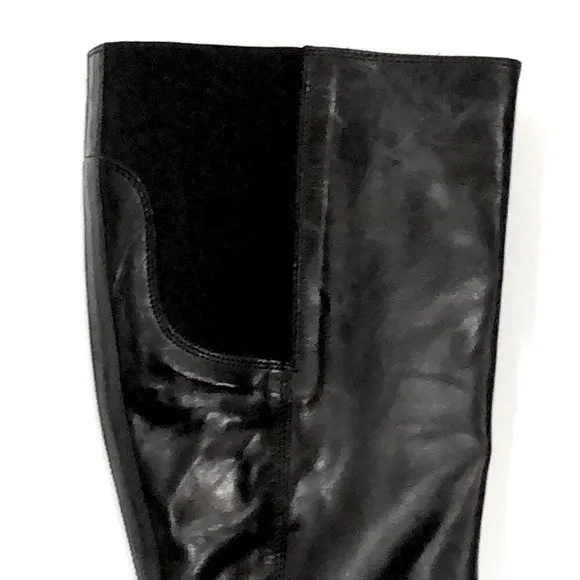 AGL Attilio Giusti Leombruni Black Leather Knee High Riding Boots