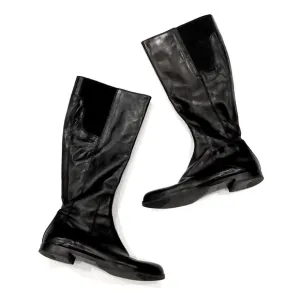AGL Attilio Giusti Leombruni Black Leather Knee High Riding Boots