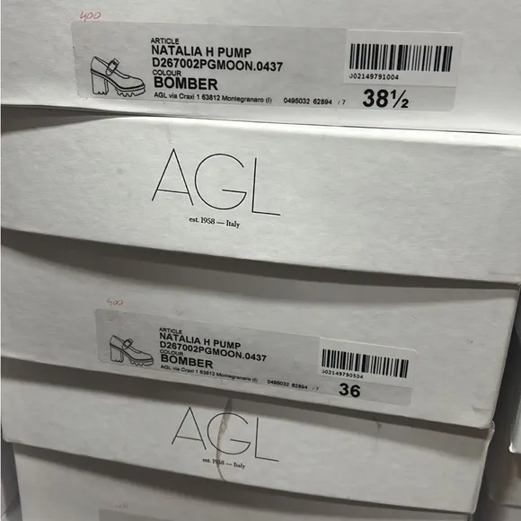 Agl Cream and Brown Platform Loafers with Chunky Heel made in Italy