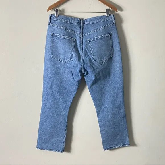 AGOLDE Riley High Rise Straight Crop Jeans Whiplash Wash - 32
