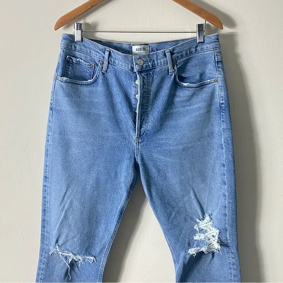 AGOLDE Riley High Rise Straight Crop Jeans Whiplash Wash - 32