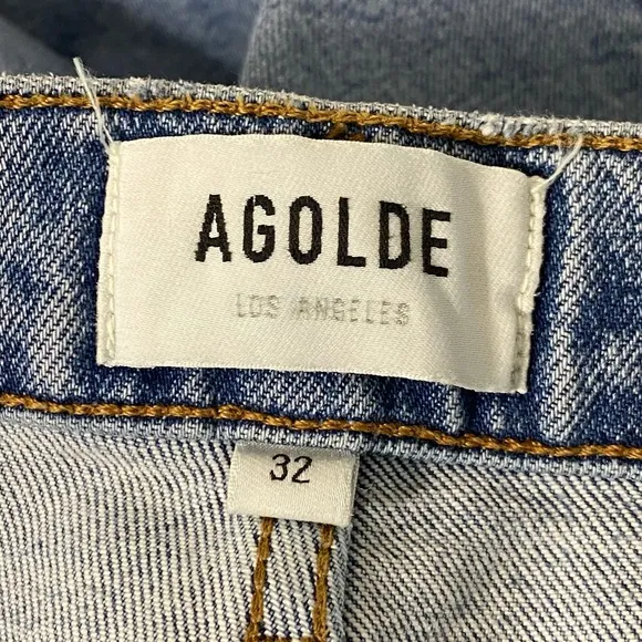 AGOLDE Riley High Rise Straight Crop Jeans Whiplash Wash - 32