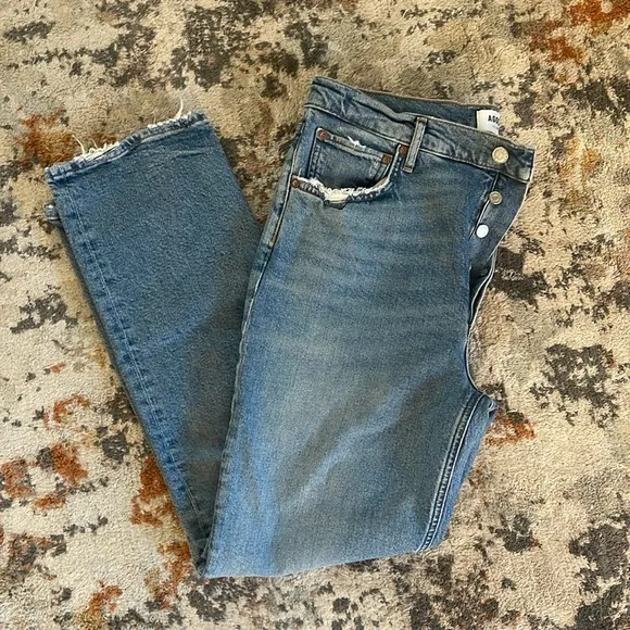 AGOLDERiley Long High Rise Straight Jeans Sz. 31 Organic Cotton