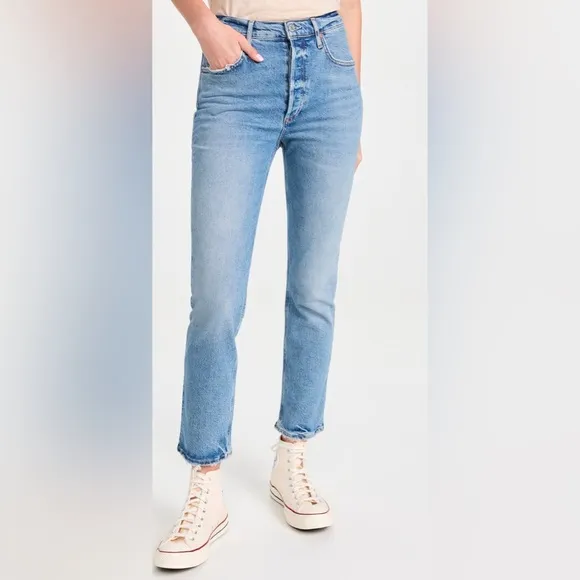 AGOLDERiley Long High Rise Straight Jeans Sz. 31 Organic Cotton