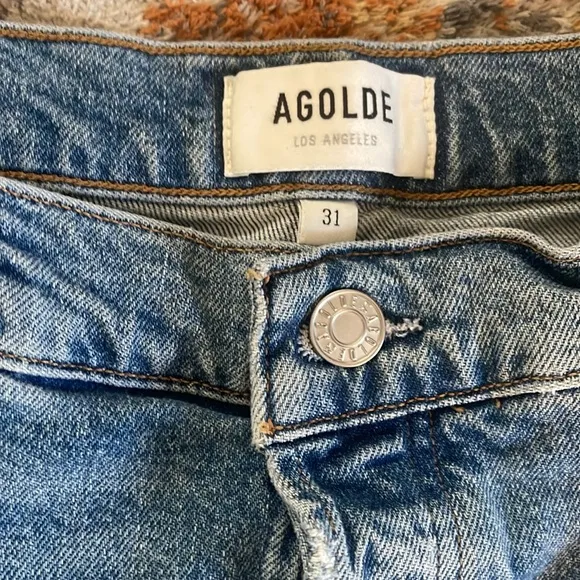 AGOLDERiley Long High Rise Straight Jeans Sz. 31 Organic Cotton