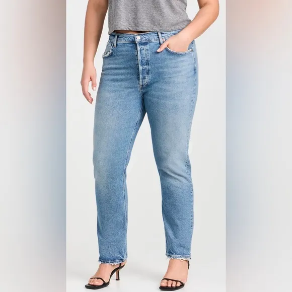 AGOLDERiley Long High Rise Straight Jeans Sz. 31 Organic Cotton