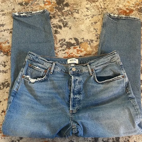 AGOLDERiley Long High Rise Straight Jeans Sz. 31 Organic Cotton