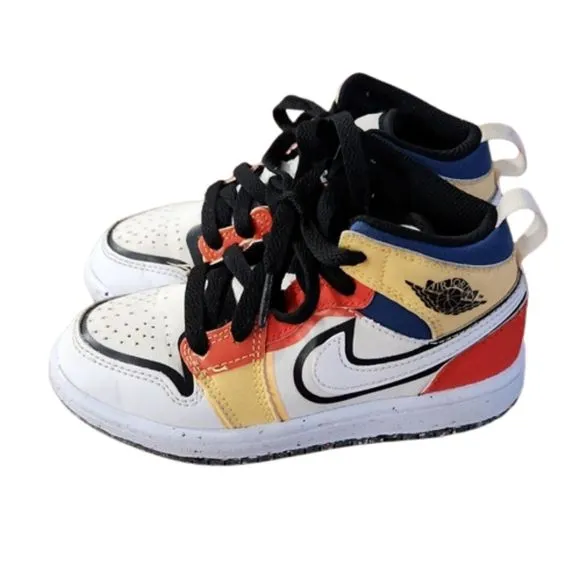 Air Jordan 1 Mid SE PS Multi-Color Canvas Sneakers, Little Kids Size 10.5