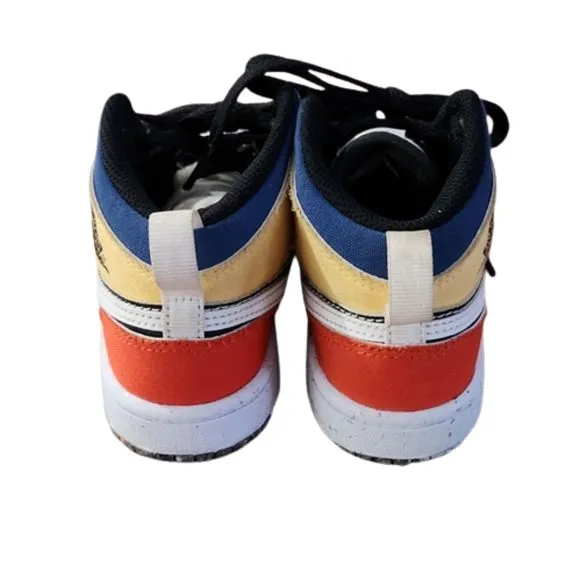 Air Jordan 1 Mid SE PS Multi-Color Canvas Sneakers, Little Kids Size 10.5