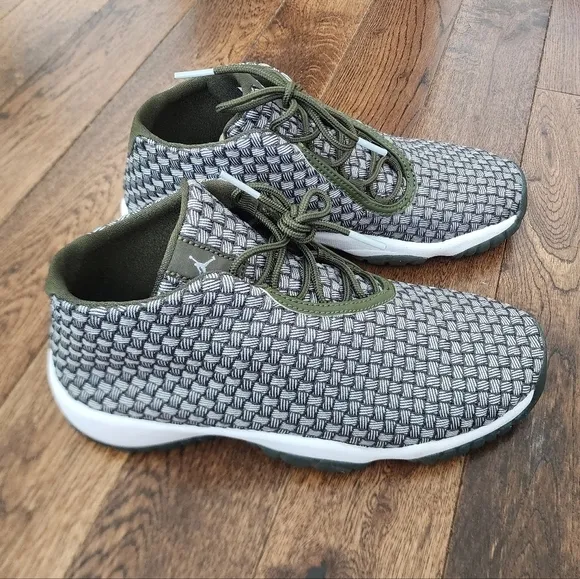 Air Jordan Future BG Olive Canvas Sneaker size 5.5Y/ Womens 7/ Euro 38