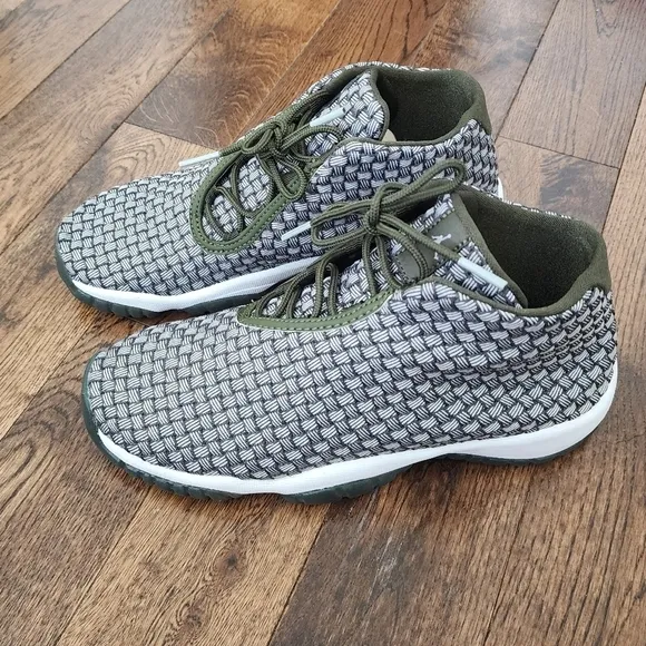 Air Jordan Future BG Olive Canvas Sneaker size 5.5Y/ Womens 7/ Euro 38