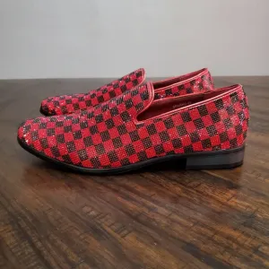 Albert Fellini Mens Slip On Rhinestone Loafers