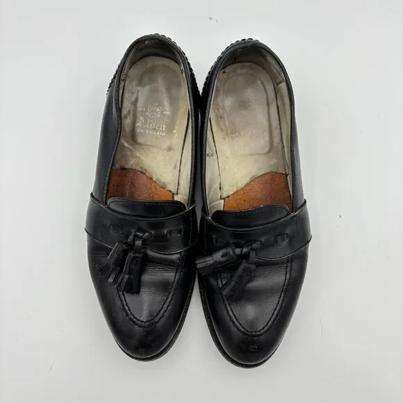 Alden 691 Full Strap Tassel Slip On Black Calfskin Loafers Men's 8.5 B/D