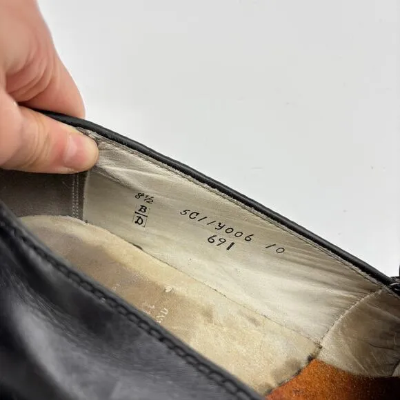 Alden 691 Full Strap Tassel Slip On Black Calfskin Loafers Men's 8.5 B/D