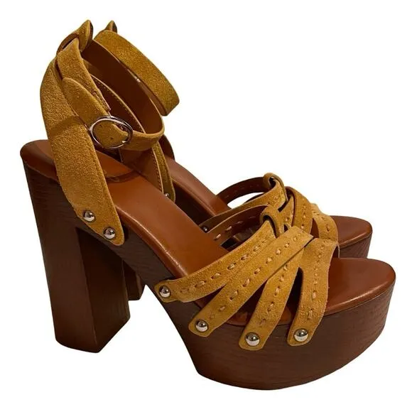 Aldo Block Heel Strappy Sandals Size 7.5