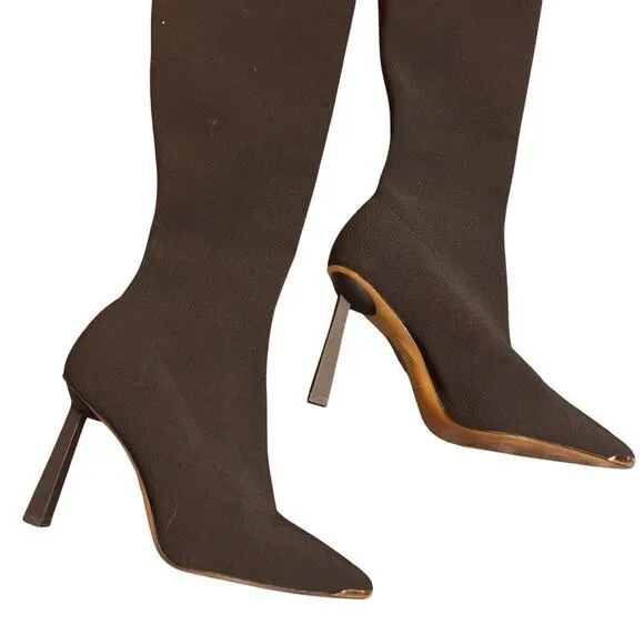 ALDO Crulla over-the-knee boots in black stretch knit 7.5 thigh high sock boots