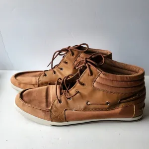 Aldo High Top Kunde-2 Fabric Canvas Moc-Toe Fashion Sneakers. Carmel Color, 13.