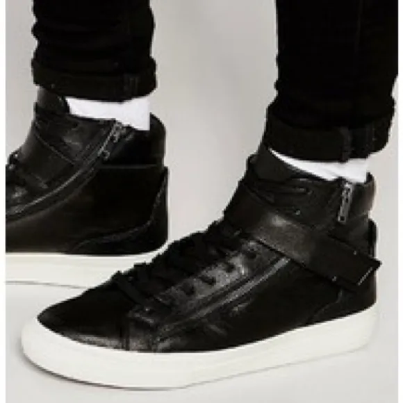 Aldo High-Top Sneakers Black and White