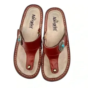 Alegria Carina Brown Pullup Genuine Leather Size 37 US Size 7 Please read below