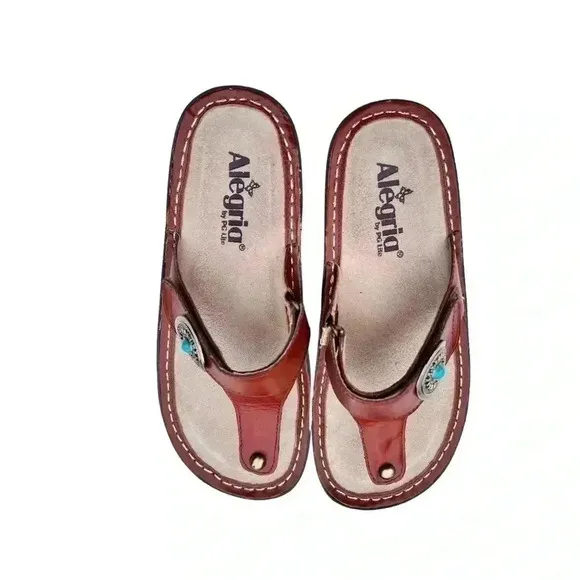 Alegria Carina Brown Pullup Genuine Leather Size 37 US Size 7 Please read below