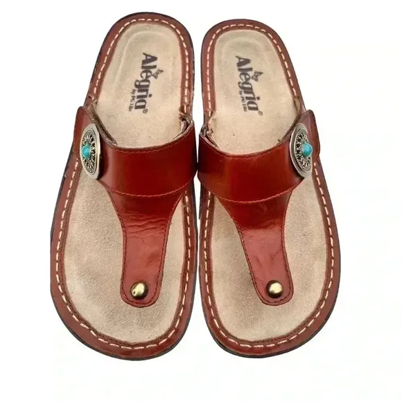Alegria Carina Brown Pullup Genuine Leather Size 37 US Size 7 Please read below
