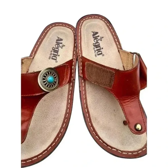 Alegria Carina Brown Pullup Genuine Leather Size 37 US Size 7 Please read below