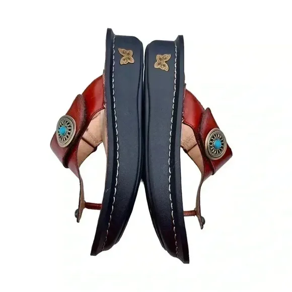 Alegria Carina Brown Pullup Genuine Leather Size 37 US Size 7 Please read below