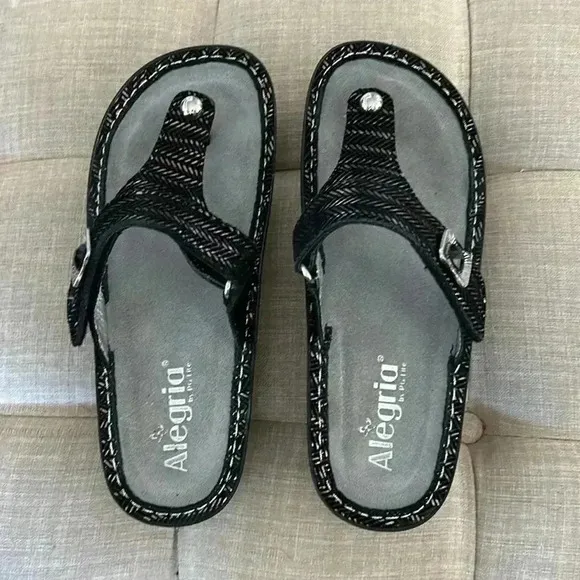 Alegria Carina Chained Black Sandals 6