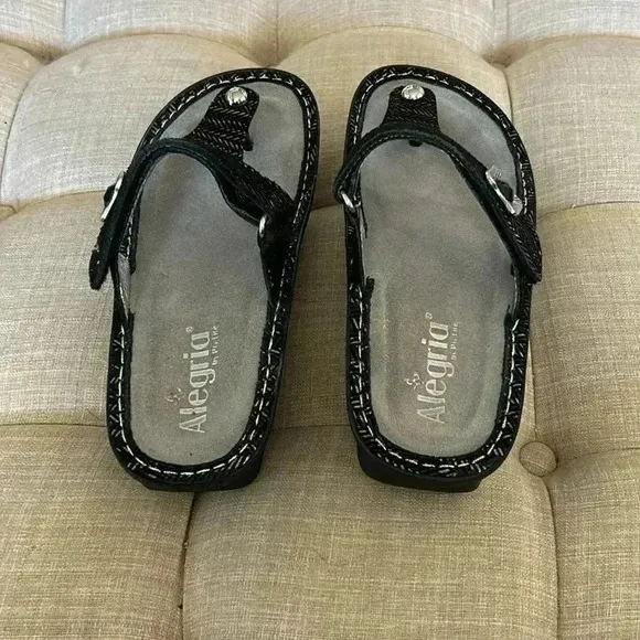 Alegria Carina Chained Black Sandals 6