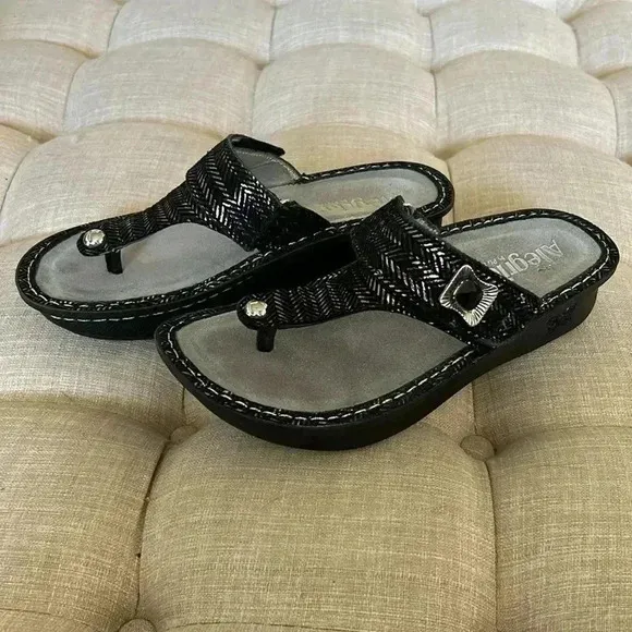 Alegria Carina Chained Black Sandals 6