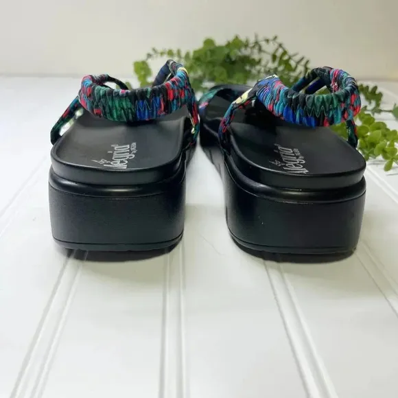 Alegria Colorful Roz Vegan Strappy Sandals Get Away Black Women's Size 39 or 9