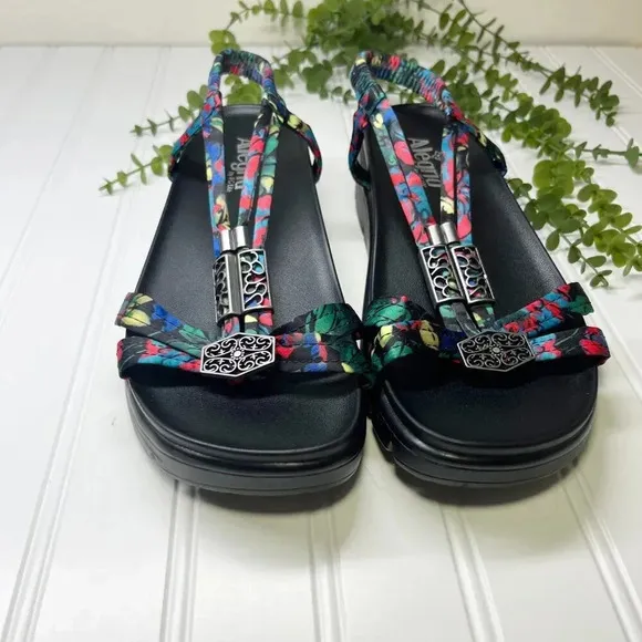 Alegria Colorful Roz Vegan Strappy Sandals Get Away Black Women's Size 39 or 9