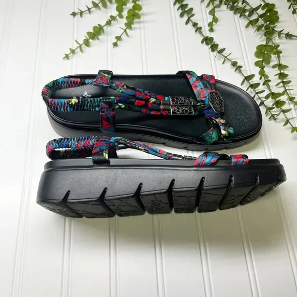 Alegria Colorful Roz Vegan Strappy Sandals Get Away Black Women's Size 39 or 9