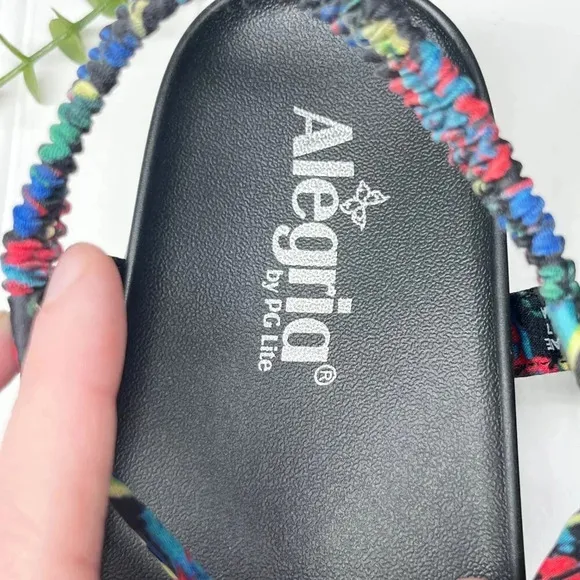 Alegria Colorful Roz Vegan Strappy Sandals Get Away Black Women's Size 39 or 9