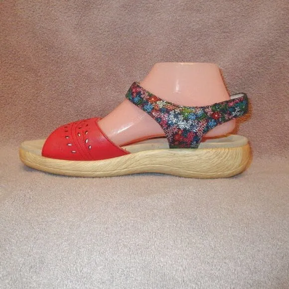Alegria Jesa Botanicool Sandals Size 11 42 Leather Ankle Strap Arch Comfort Cush