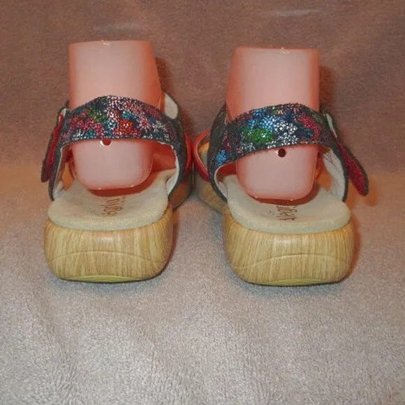 Alegria Jesa Botanicool Sandals Size 11 42 Leather Ankle Strap Arch Comfort Cush