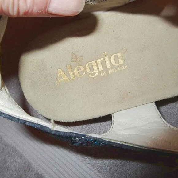 Alegria Jesa Botanicool Sandals Size 11 42 Leather Ankle Strap Arch Comfort Cush