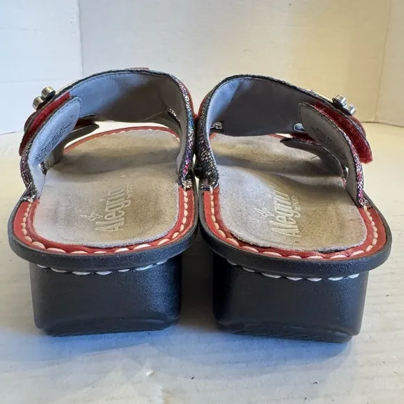Alegria Peg-447 Red Floral Sandals Comfort Shoes SIZE 7 EUR 37