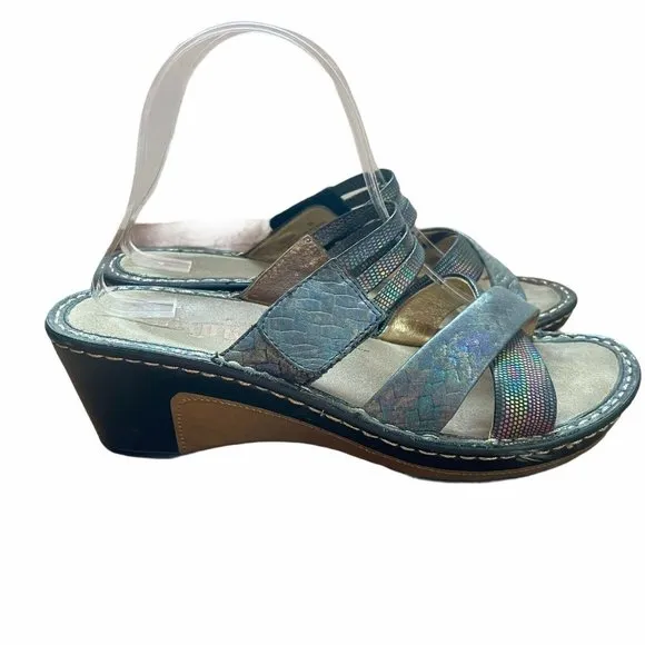 Alegria Sandals Leila Braidy  Rainbow Wedge Heel