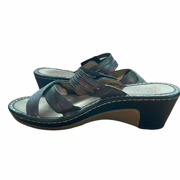 Alegria Sandals Leila Braidy  Rainbow Wedge Heel