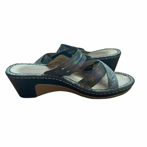 Alegria Sandals Leila Braidy  Rainbow Wedge Heel