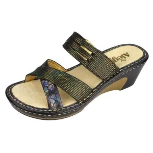Alegria Sandals Leila Braidy  Rainbow Wedge Heel