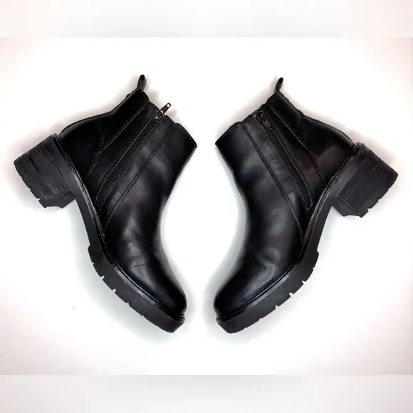 Alex Marie Women’s Black Leather Casual Ankle Boots Size- 9.5
