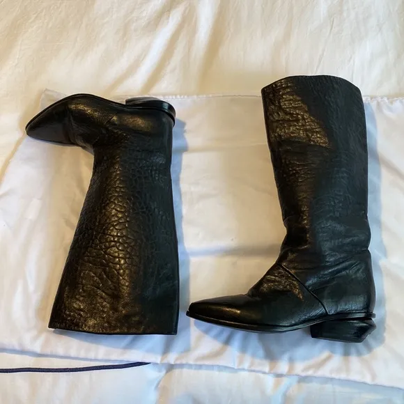 Alexander Wang Black Leather Riding Boots